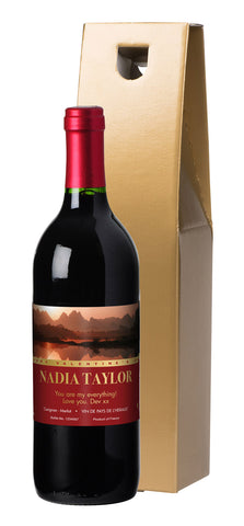 French AC Valentine Sunset Red Wine in a Gold Gift Box