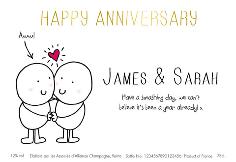 Chilli & Bubble’s Anniversary Labels for Champagne (Pack of 2)