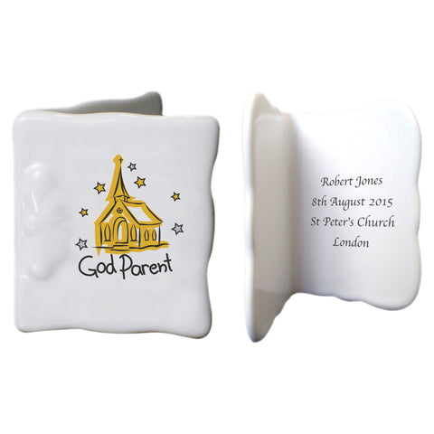 Church Godparent Bone China Message Card