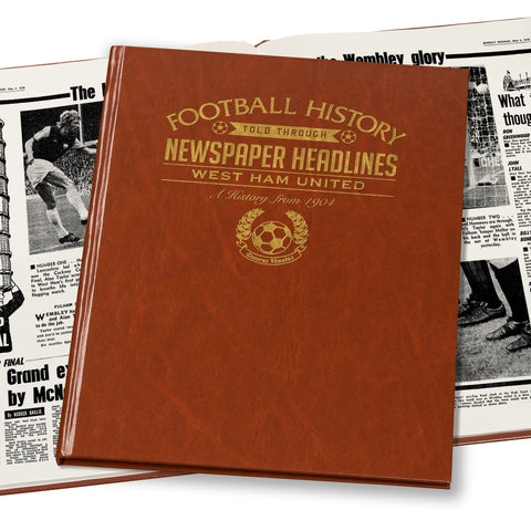 West Ham Newspaper Book - Brown Leatherette