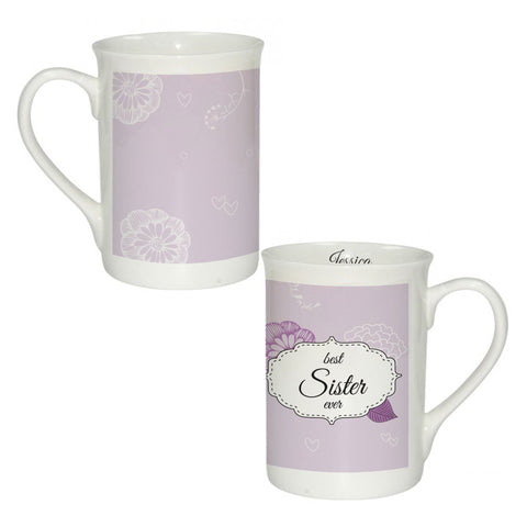 Best Ever Floral Lilac Mug