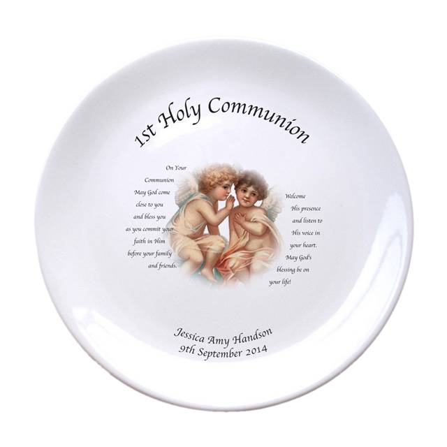 Cherubs Holy Communion 8" Bone China Coupe Plate