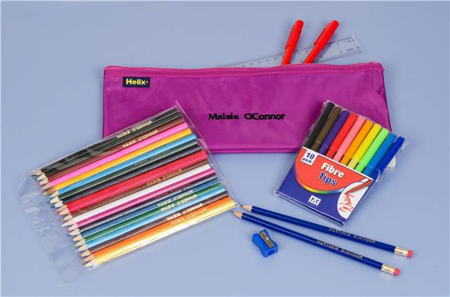 Pencil Case & Contents Purple