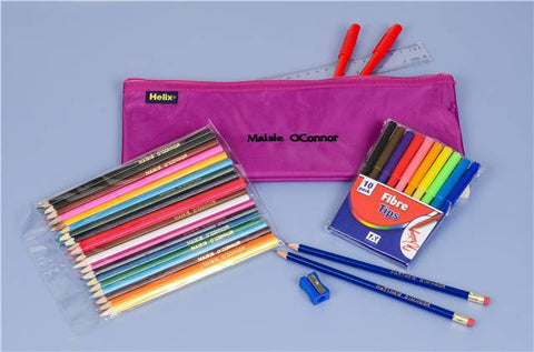 Pencil Case & Contents Purple