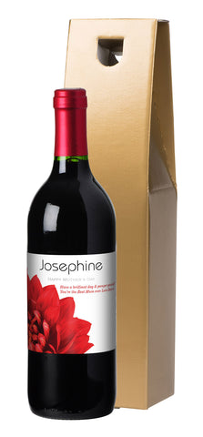 French AC Mother's Day Dahlias Red Wine in a Gold Box