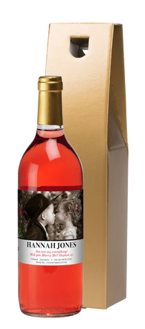 French AC The Valentine Kiss Rosé Wine in a Gold Box