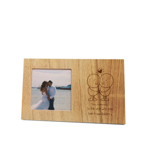 Chilli and Bubbles Anniversary wooden panel photo frame