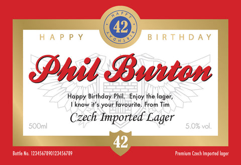 Birthday Labels for Lager (Pack of 2)