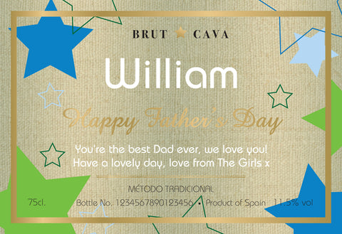 Father's Day Stars Labels for Cava