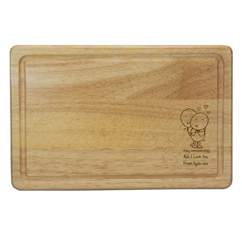 Chilli & Bubbles Valentines Rectangle Wooden Chopping Board