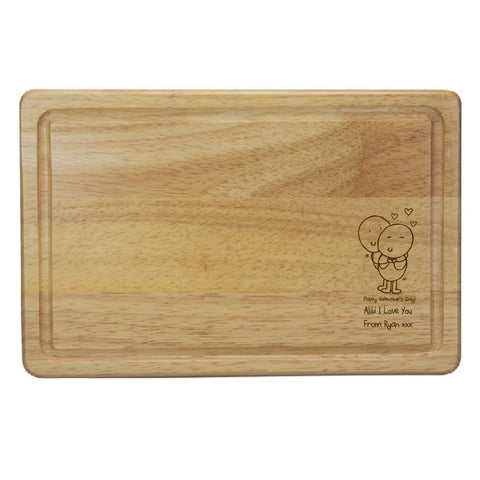 Chilli & Bubbles Valentines Rectangle Wooden Chopping Board