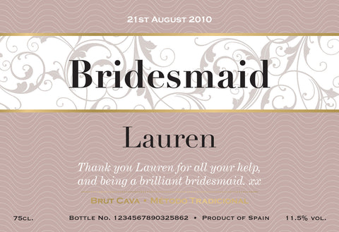 Wedding Swirls Labels for Cava (Pack of 12)