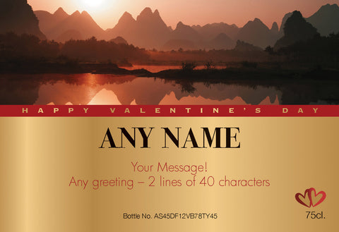Valentine's Day Sunset Labels for White Wine (Pack of 12)