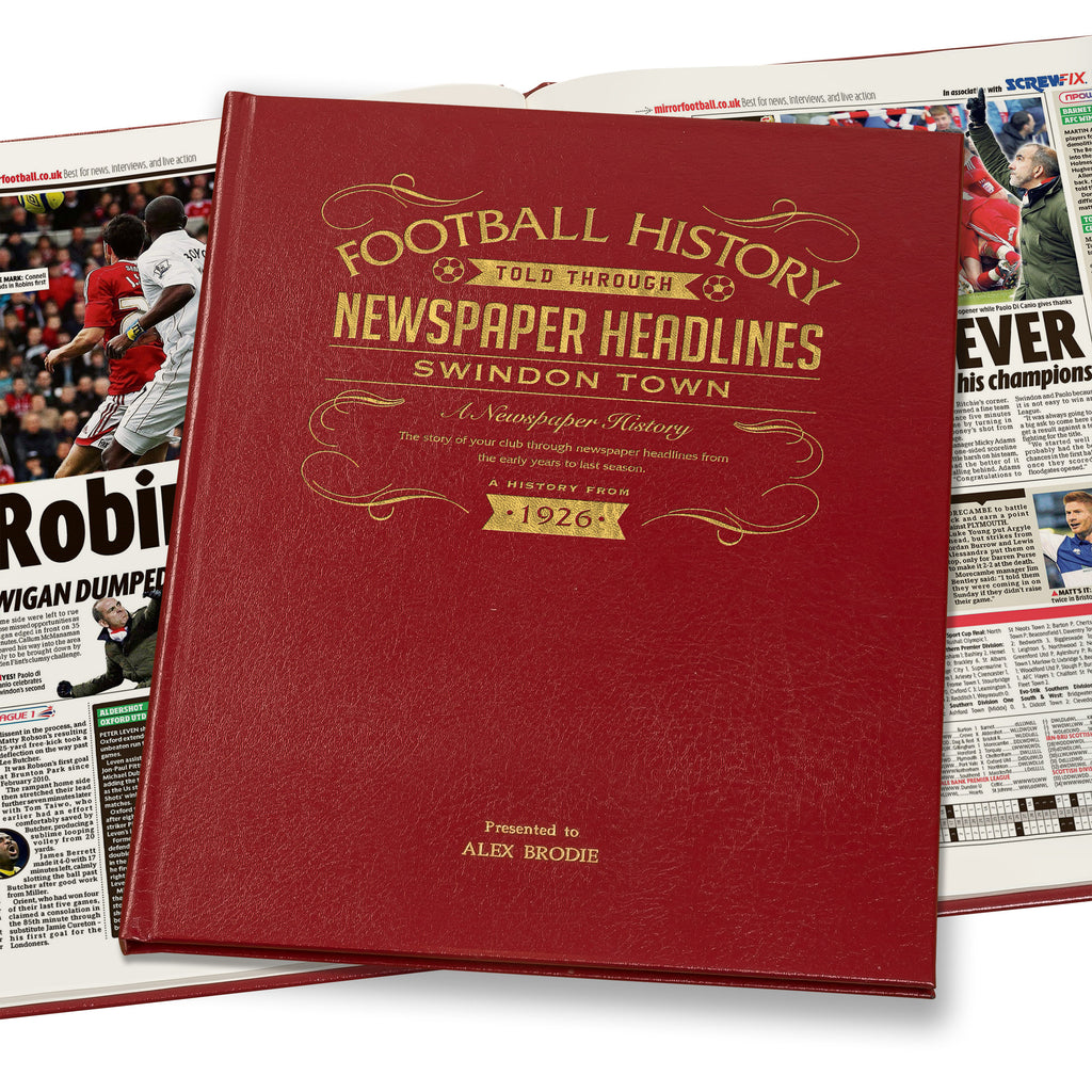 Swindon Newspaper Book - Leather Red Cover