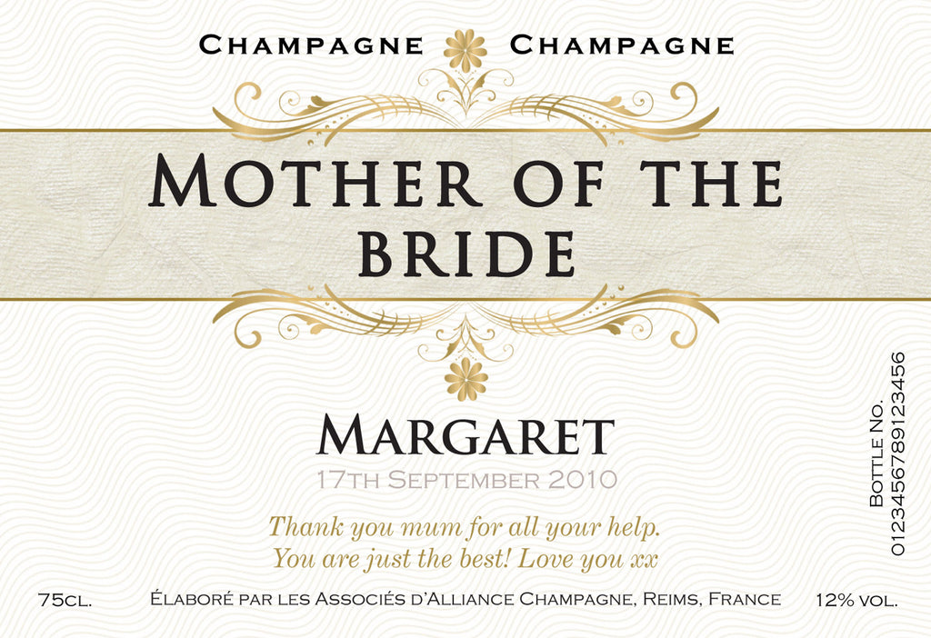 Decorative Wedding Labels for Champagne
