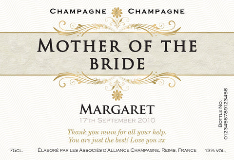 Decorative Wedding Labels for Champagne