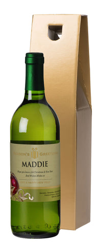 French VdP Christmas Baubles White Wine in a Gold Box