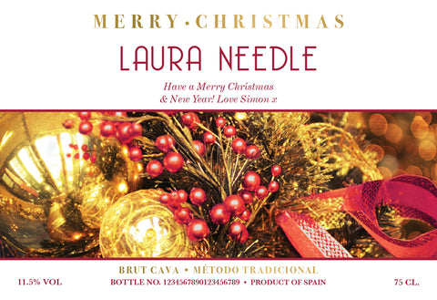 Christmas Decorations Labels for Cava (Pack of 2)