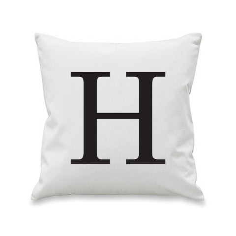 Black Monogram Initial Cushion Cover
