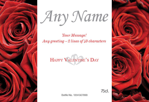 Valentine Roses Labels for Red Wine (Pack of 2)