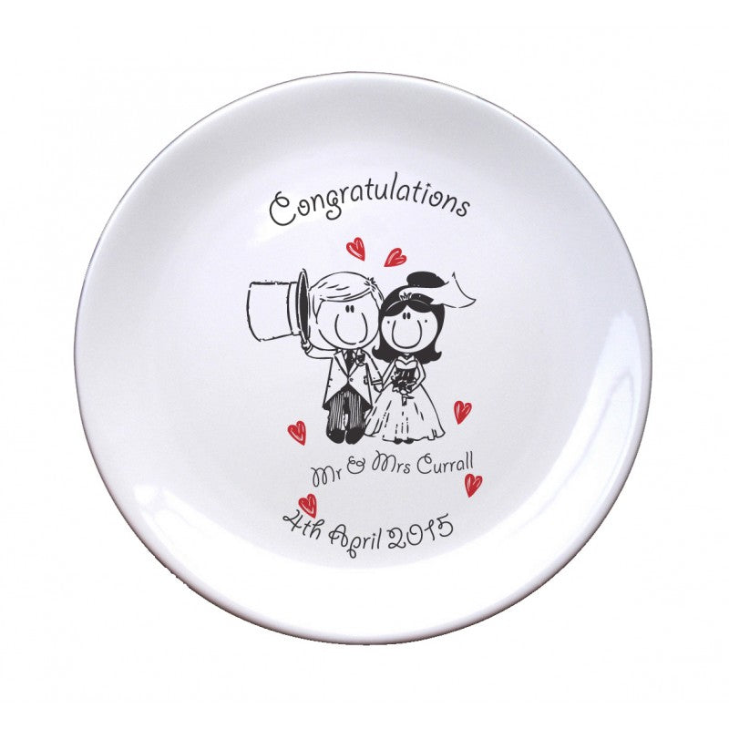 Graffiti Wedding Character 8" Bone China Coupe Plate