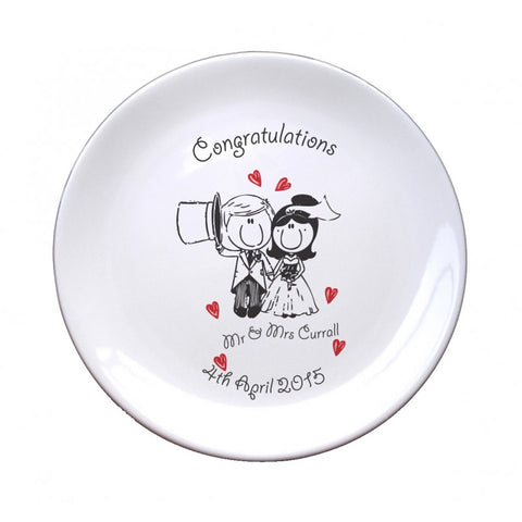 Graffiti Wedding Character 8" Bone China Coupe Plate