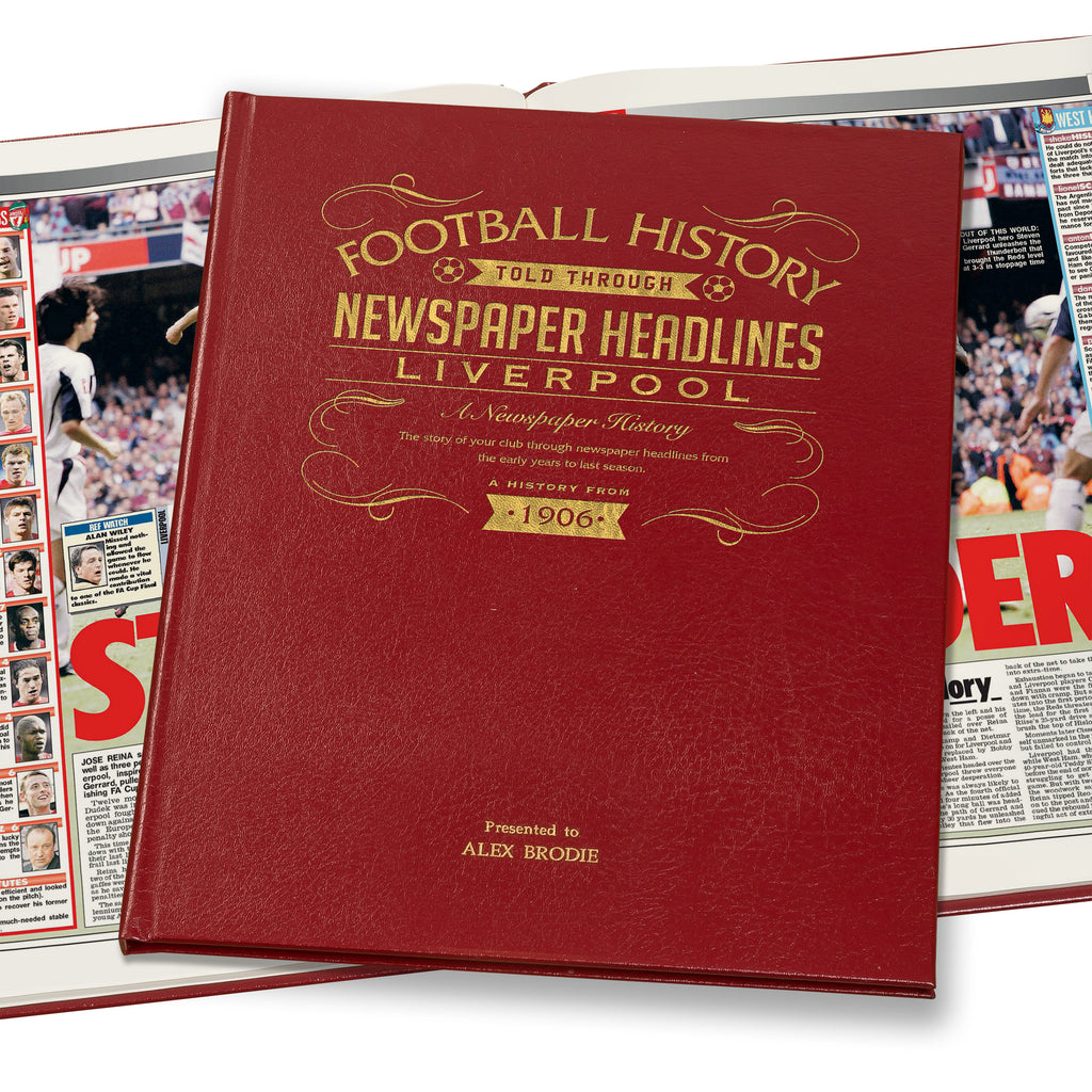 Liverpool Newspaper Book - Leather Red Cover