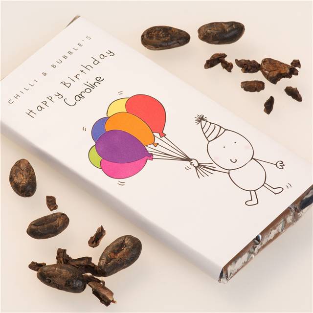Personalised Chilli and Bubbles Birthday Chocolate Bar