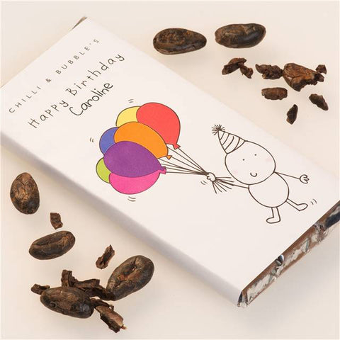 Personalised Chilli and Bubbles Birthday Chocolate Bar