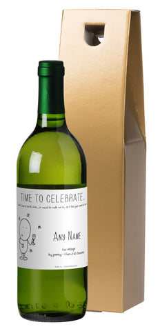 French AC Chilli & Bubble's Keep Calm White Wine in a Gold Box