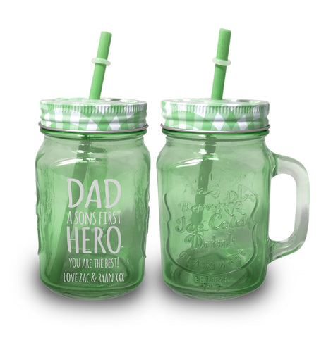First Hero Green Mason Jar