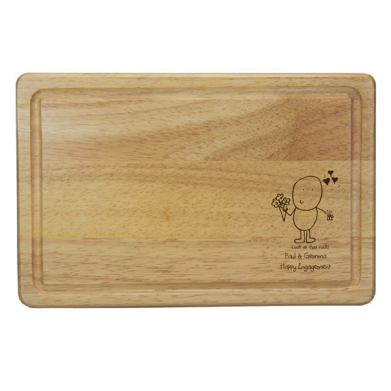 Chilli & Bubble's Engagement Rectangle Wooden Chopping Board