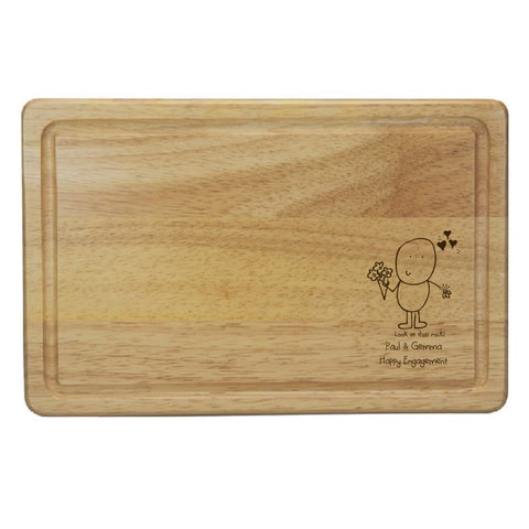 Chilli & Bubble's Engagement Rectangle Wooden Chopping Board