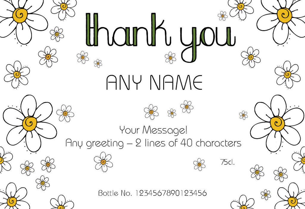 Thank You Daisies Labels for White Wine (Pack of 2)