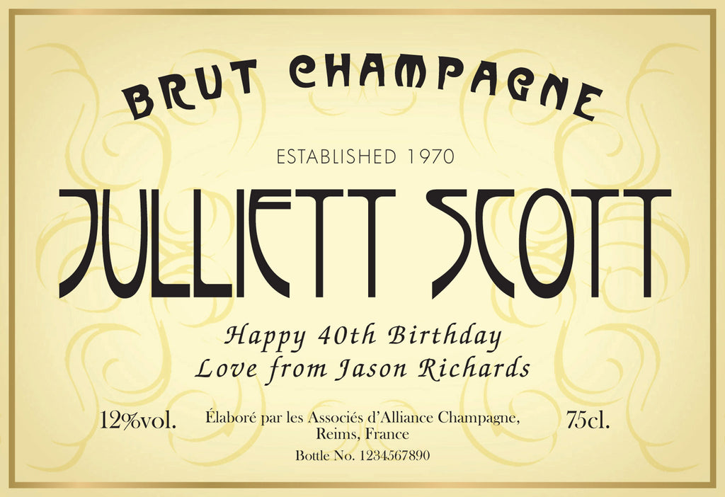 Metro Art Birthday Labels for Champagne (Pack of 12)