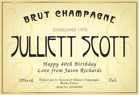 Metro Art Birthday Labels for Champagne (Pack of 12)