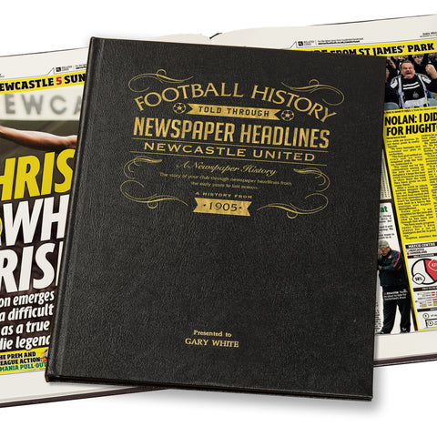 Newcastle Newspaper Book - Leather Black Cover