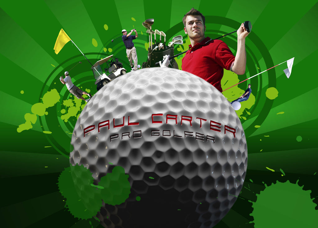 Golfer Montage - A4 Black Frame
