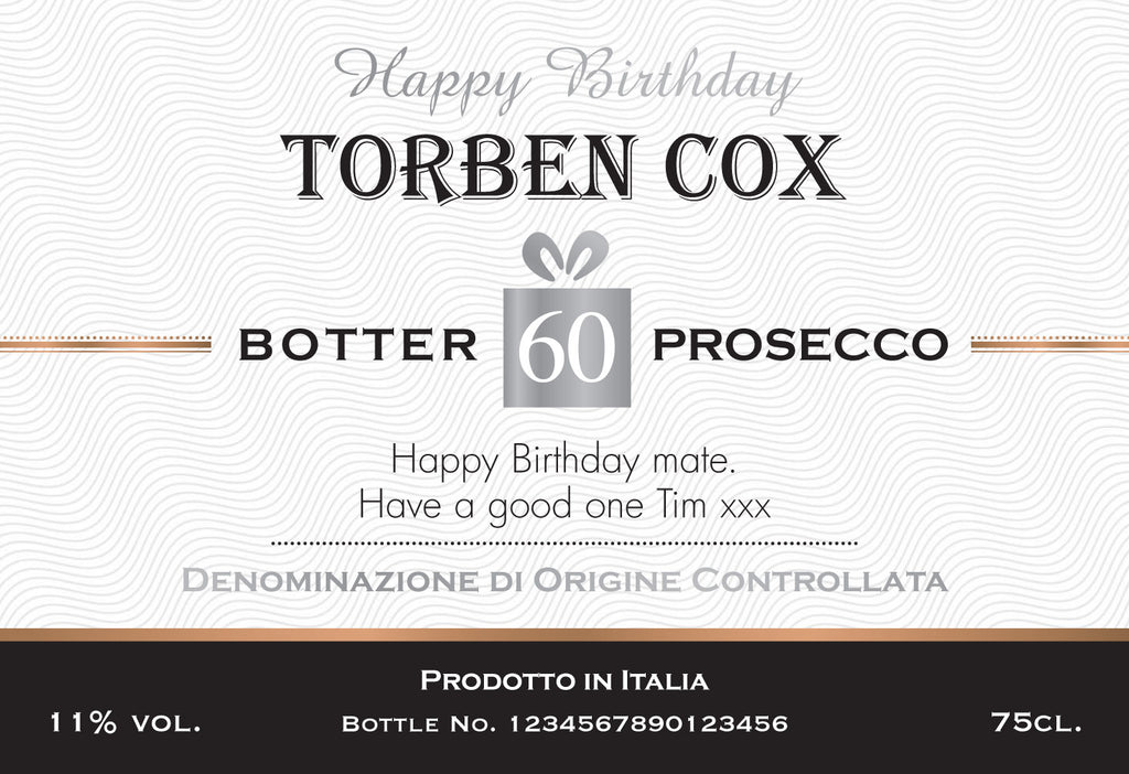 Contemporary Birthday Prosecco in a Silk Lined Box