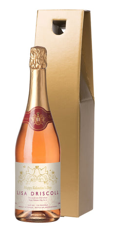 Valentine Sparkling Rosé Wine in a Gold Gift Box