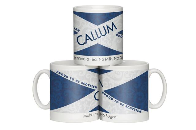 Personalised Scottish Flag Shabby Chic Mug
