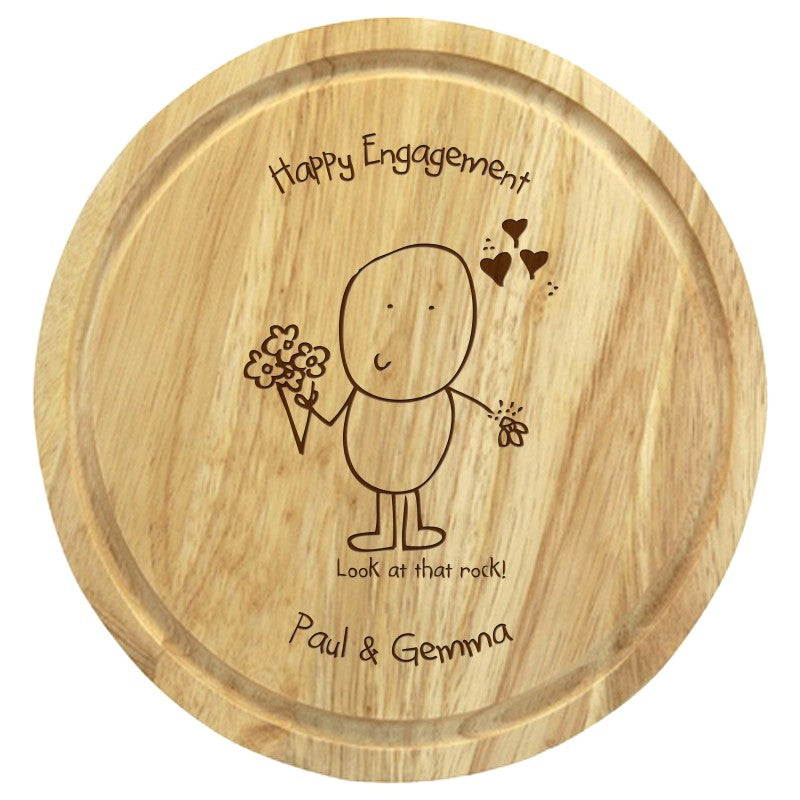Chilli & Bubble's Engagement round chopping board