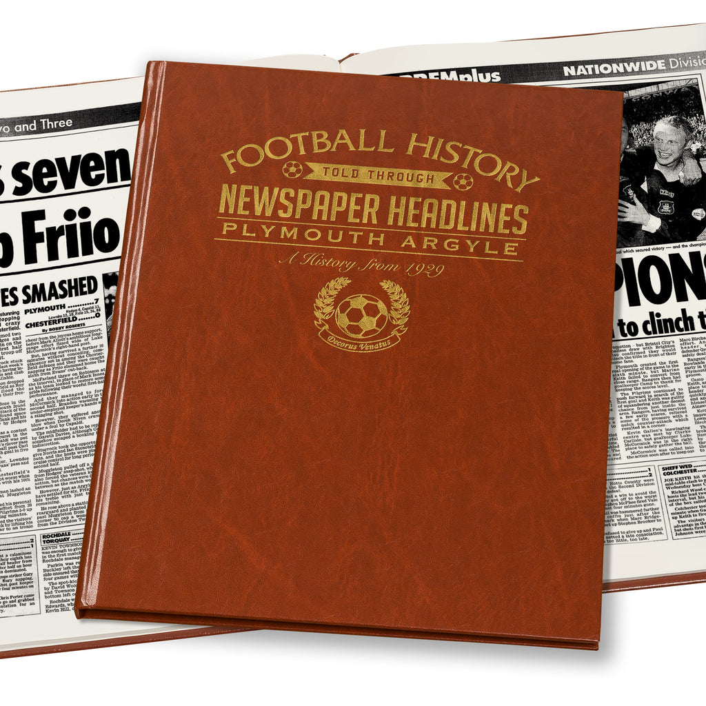 Plymouth Newspaper Book - Brown Leatherette