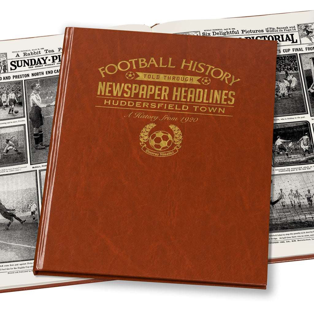 Huddersfield Football Newspaper Book - Brown Leatherette