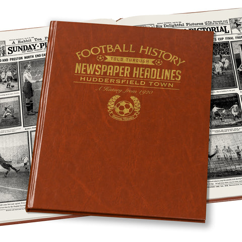 Huddersfield Football Newspaper Book - Brown Leatherette