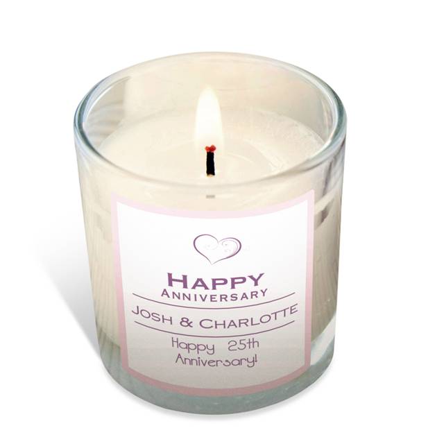 Personalised 'Happy Anniversary' Vanilla Scented Candle