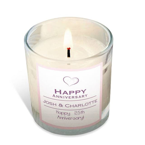 Personalised 'Happy Anniversary' Vanilla Scented Candle