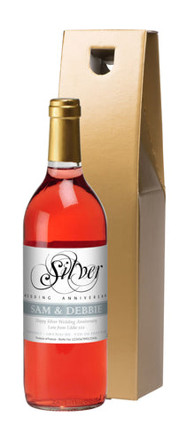 French AC Silver Anniversary Rosé Wine in a Gold Box