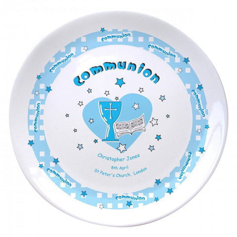 Blue Heart Holy Communion 8" Coupe Plate