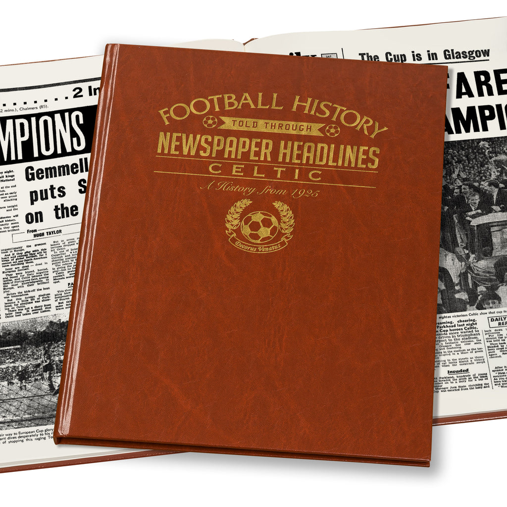 Celtic Football Newspaper Book - Brown Leatherette